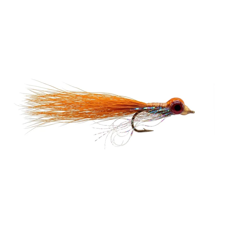 Orange Clouser Minnow, hand-tied on a carbon-steel hook