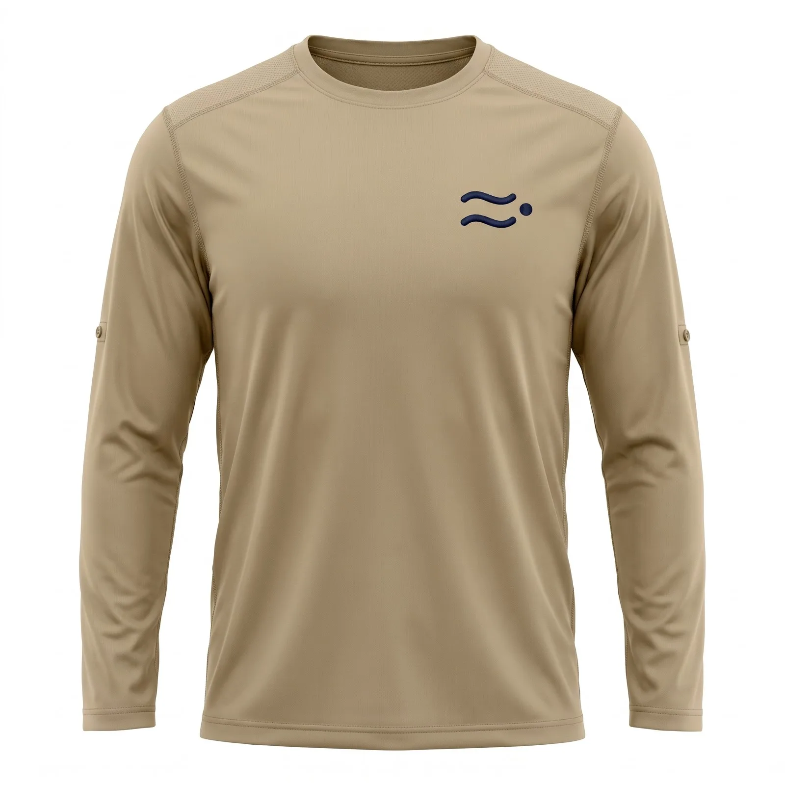 Driftline UPF 50+ long-sleeve sun shirt, sand, embroidered mark